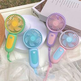 Electric Fans Cartoon Portable Mini Handheld Air Cooling Fan For Outdoor Travel USB Rechargeable Desktop Air Conditioner Electric Fan