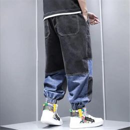 Men's Jeans 2023 Spring Men Harem Pants Vintage Patchwork Elastic Waist Loose Male Casual Cargo Plus Size