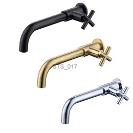 Kitchen Faucets BANGPU Bathroom Wall Mounted Long Mop Pool Faucet Single Cold brass Basin Faucet Balcony Wash Basin Tap Black/Brushed Gold/Chrom x0712