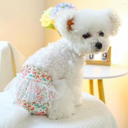 Dog Apparel Pet Sanitary Pant Fast Absorption Leak-Proof Breathable Comfortable Washable Physiological Pants Floral Print