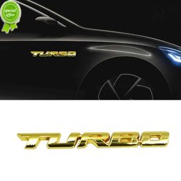 3D Metal Letter Turbo Emblem Sticker Car Motorbike Door Body Side Rear Tailgate Badge Decal Golden Decor Car Sticker Accessories