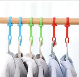 New 10Pcs/lot Multi-purpose Clothes Hanger Windproof Buckles Fixing Hanger Hooks Non-slip Drying Rack Household Laundry Plastic Hanger JL1521