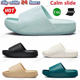 Calm slide Designer sandals slippers for men women slides Black Sail Geode Teal Jade Ice Sesame womens mens sandal slipper 36-45 B9Ku#