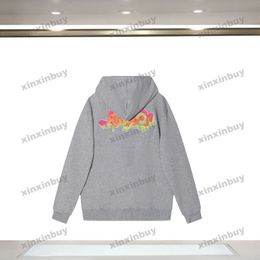 xinxinbuy Men women designer Sweatshirt Hoodie Letter embroidery 1854 sweater blue black gray XS-2XL