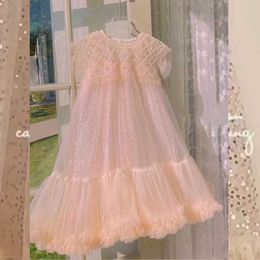 Girl's Dresses Retail New Baby Girls Teenage Sequined Beading Tutu Dress Princess Kids Party Flower Dress Holiday 4-12THKD230712