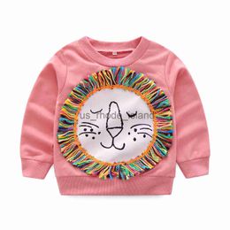 Jackets Hoodies New Arrival Infant Kids Baby Girls Autumn Sweatshirts Clothes Orange T-Shirts Children Top Long Sleeve Print Cotton Clothes x0712