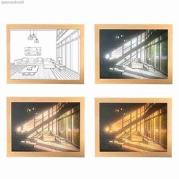 Sketch Light Decorative Painting High Beauty Light Painting Modern Painting Posters Wall Art Picture For Living Room Home Decor L230704