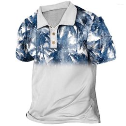 Men's Polos Polo Shirt Hawaii 3d Pirate Ship Print Blouse Casual Short Sleeve Summer Mesh Top Quick Dry Clothing Oversized 5xl T