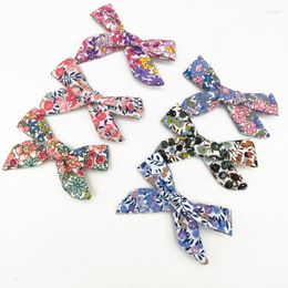 Hair Accessories 12 Pcs/lot Vintage Floral Hand Tied Bow Baby Girls Clips Or Headbands Schoolgirl You Choose Colors