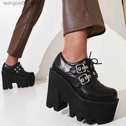 Sandals Brand New Gothic Confy Walking Mary Janes Pumps Ladies Wedges High Heels Platform Casual Woman Shoes T230712