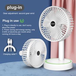 Electric Fans Mini Desktop Fan 1200Mah Usb Rechargeable Battery Fan Plug-In Cooler Fans Portable Strong Wind Electric Fans for Office Bedroom