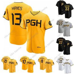 Andrew 22 McCutchen 2023 Pirates City Connect Jersey Bryan Reynolds Oneil Cruz Ji Hwan Bae Ke'Bryan Hayes Mitch Keller Roberto Clemente Henry Davis All Star Jerseys