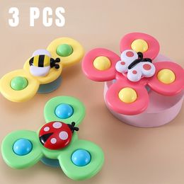 Sand Play Water Fun 3Pcs Set Baby Bath Toys Funny Bathing Sucker Spinner Suction Cup 230711