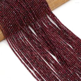 Beads Natural Stone Round Shape Faceted Garnet Crystal Loose Spacer Beaded For Jewellery Making DIY Bracelet Necklace Accessories