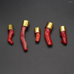 Pendant Necklaces 1Pcs Natural Sea Bamboo Red Coral Irregular Branch DIY Earring Necklace Jewelry Making Accessories Gift 8X30-10X40MM