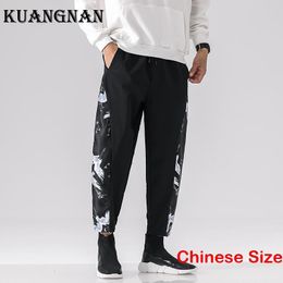 Mens Pants KUANGNAN Printed in for Man Japanese Streetwear Men Trousers Korean Summer Clothes Joggers Sale Dropship 3XL 230712