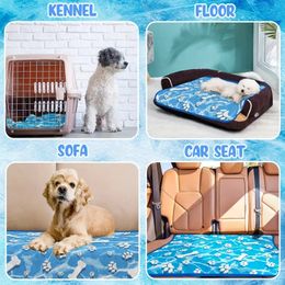 Dog Cooling Mat, Cooling Mat For Dogs Cats, Dog Cooling Pads, Summer Pet Dog Self Cooling Mat Ice Silk Washable For Dog Beds, Kennels, Crates And Car Seats