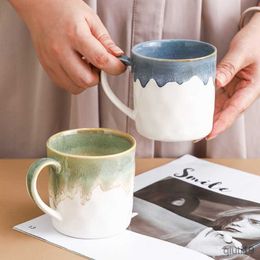 Mugs Retro Porcelain Coffee Mug European Style Ceramic Tableware Kitchen Home Breakfast Milk Cup Drinks Afternoon Tea cups Drinkware R230712