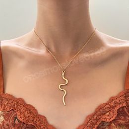 Bohemian Vintage Snake Pendant Necklace for Women Minimalist Link Chain Necklace Punk Hip Hop Party Jewellery Accessories
