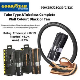 Bike Tyres Goodyear Eagle F1 Road Bike Tyre 700x25/28/30/32C 120TPI Tubeless/Tube Bicycle Tyre Clincher Foldable Gravel Cycling Parts 1p HKD230712