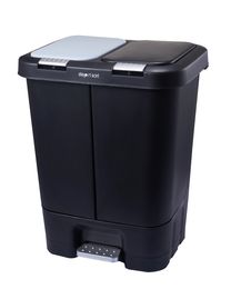 Waste Bins Dual plastic trash can and recycling bin with slow closing lid black 11 gallon trash can kitchen recycling bin 230711