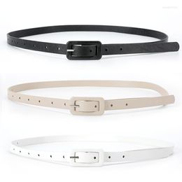 Belts Women Fashion Belt Narrow Thin Leather Waistband Accessories Candy Colours Metal Buckle Spring Gifts Ladies Small