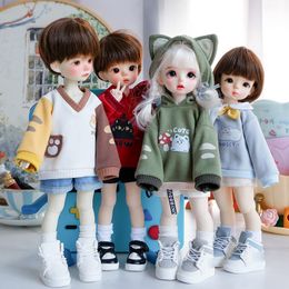 Dolls 1 6BJD Doll Clothes Cute Cat Sweater Jacket Shorts Casual Sneakers for Large 1 6 Yosd 30cm Bjd SD DD Accessories 230711
