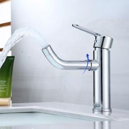 Bathroom Sink Faucets Stainless Steel Basin Faucet And Cold Mixed Water Wash Ball-turning Rotatable Vanity