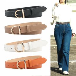 Belts PU Leather Adjustable Lady Girl Belt Metal Pin Buckle Women Waist Jeans Pants Decorative Solid Colour Waistband Strap