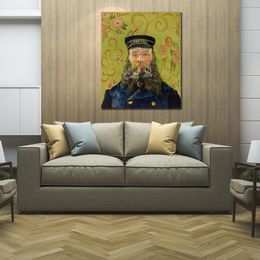 Handmade Artwork Canvas Paintings by Vincent Van Gogh Portrait of The Postman Joseph Roulin Modern Art Kitchen Room Decor