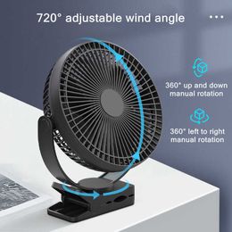 Electric Fans Cameras 10000mAh Battery Home Appliances Electric Table Fan USB Rechargeable Portbale Outdoor Camping Clip Fan Air Cooling Ventilator