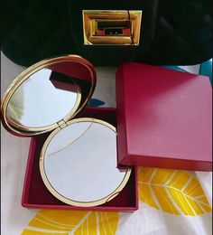 Luxury Makeup Mirror Compact Stainless Steel Metal Pocket Vanity Mirror 2 Sided Women Portable Folding Mirror Gift