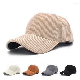 Ball Caps Solid Colour Corduroy Unisex Baseball Cap Vintage Korean Style Casual Outdoor Sun Hat Autumn Winter Soft Visor For Girl Boy