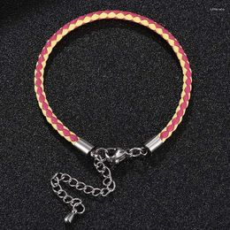 Charm Bracelets Fashion Female Jewellery Women Braided Leather Bracelet Handmade Length Adjustable SP0530