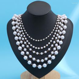 Chains ZOSHI Trendy Pearl Necklace For Women Temperament Handmade Strand Beads Chain Elegant Party Jewelry Gift