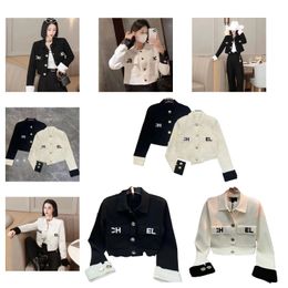 Summer designer high-quality lapels casual polo women's jacket fashion chest pocket letter embroidery print metal button-knit long sleeve cardigan jacket