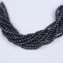 Loose Gemstones Dyed Colour Black 8-9mm Round Shape Freshwater Pearl Strand Grade Good Surface High Quality Beads