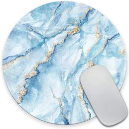 Glitter Veins Mousepad Fake Stone Texture Print Mouse Mat Mouse Pad Custom Mouse Pad Round Non-Slip Rubber Mousepad 7.9 Inch