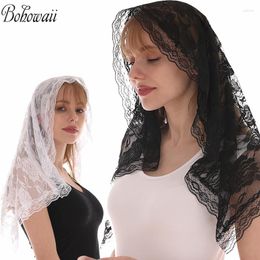 Ethnic Clothing BOHOWAII Hijab Floral Lace Scarf Veil Head Covering Latin Mass Mantilla For Bridal Women