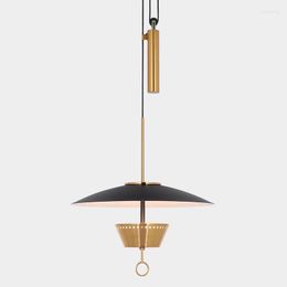 Pendant Lamps Nordic Style Creative Lift Pulley Lamp Study Chandelier Designer Restaurant Retractable Light