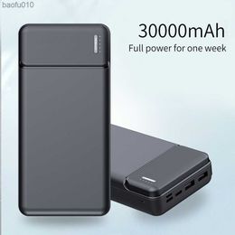 30000mAh Power Bank Dual USB For iPhone Samsung Mobile External Battery Phone Charger PowerBank Type C Lighting Phone Charger L230712