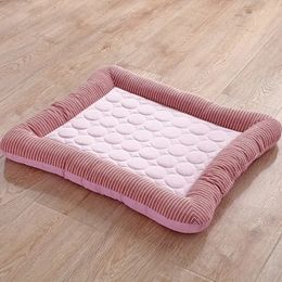 Pet Pad, Dog Cooling Bed Pad Summer Sleeping Breathable Washable Pet Kennel Car Mat Cushion