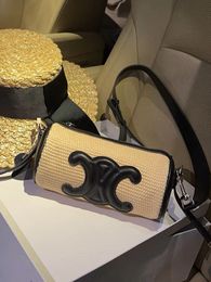 Leather Goods 2023 Spring/summer New Crossbody Bag Braided Cylinder Bag Niche Beach Bag Wide Shoulder Strap Single Shoulder