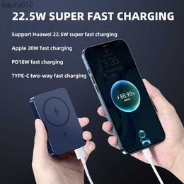 20000mAh Magsafe Magnetic Power Bank 22.5W Fast Charging External Battery 15W Wireless Quick Charger For iPhone12pro13 Powerbank L230712