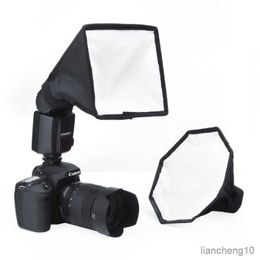 Flash Diffusers High Quality Universal Octagon 20cm + 15x20cm Portable Flash Diffuser Kits For External Flash Speedlite Photo Studio SoftBox R230712