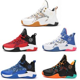 2023 kid basketball shoes boy girl breathable white blue black orange golden mens trainers outdoor sports