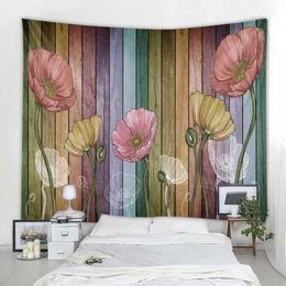 Tapestries 3D Wood Flower Print Tapestry Tapestry Round Beach Towel Toalla Sunblock Blanket Yoga Mat