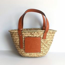 Other Bags Handmade Latan Basket Handbag Bohemian Willow Women's Straw Bag Shoulder Bag Summer Travel Handbag 230712