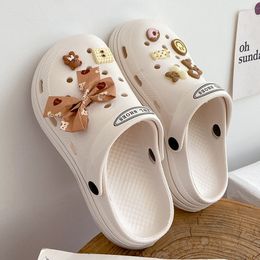 Sandals Fashion Hole Shoes Girls Beach Slide Cute Sandals Thick Sole Anti slip Shoes Soft Sole EVA Summer Women's Slide 230711