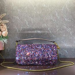 Evening Bags Embroidered Sequin Bag Retro Design Luxury Chain Shoulder Crossbody Praty Clutch Purse Women Fashion Handbag 2023